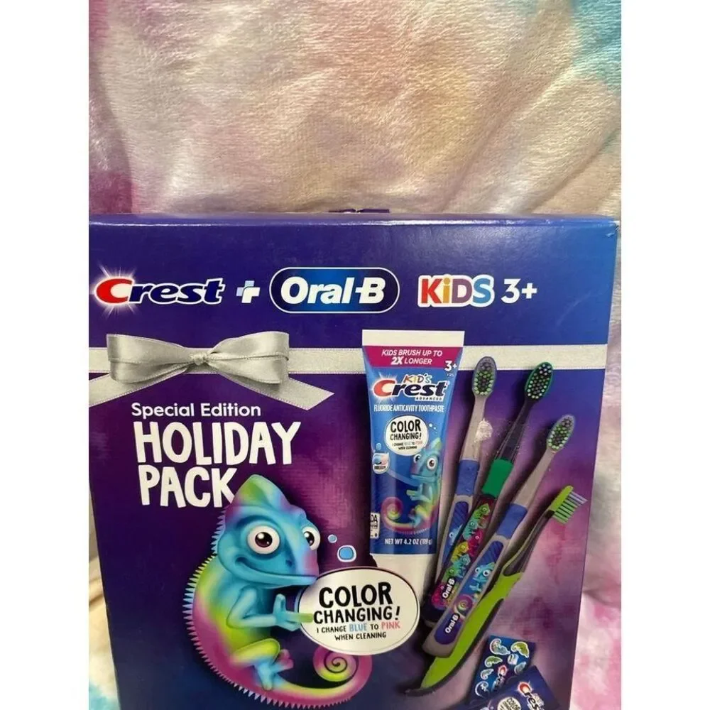 Special Edition Holiday Pack Kids 4 toothbrushes , 1 tube Toothpaste +‎